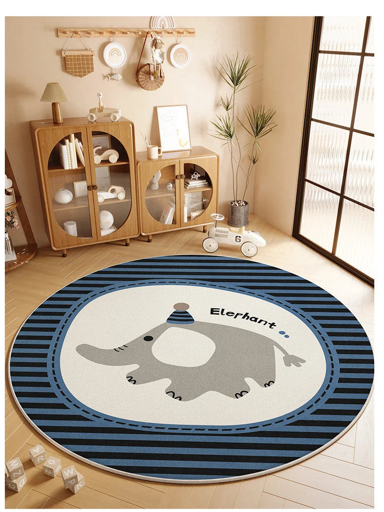 Children's Room Living Room Bedroom Bedside Carpet Round Room Maintenance Free Carpets Sound Insulation Anti Slip Cartoon Rug