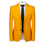 New Men Pure Color Formal Business Social Office Suit Slim Fit Jacket Male Wedding Dance Party Tuxedo Dress Simple Blazers Homme