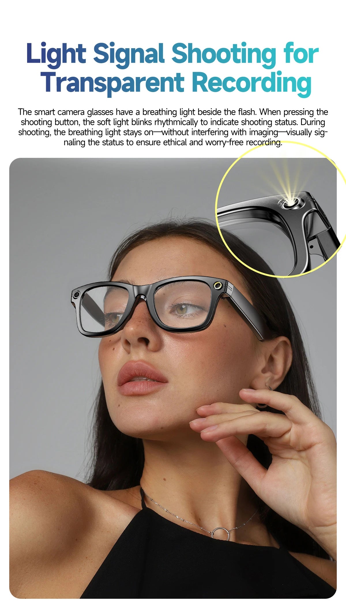 Smart AI Translation Smart Glasses Take Photos Recognizing Objects 4K Camera Bluetooth Music Call Intelligent Recording Glasses