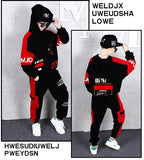 2025 autumn winter children Boy Clothes Teenager tracksuit letters Hooded Top Shirts Sweatshirt + Ankle-tie Pant 8 10 11 12 year
