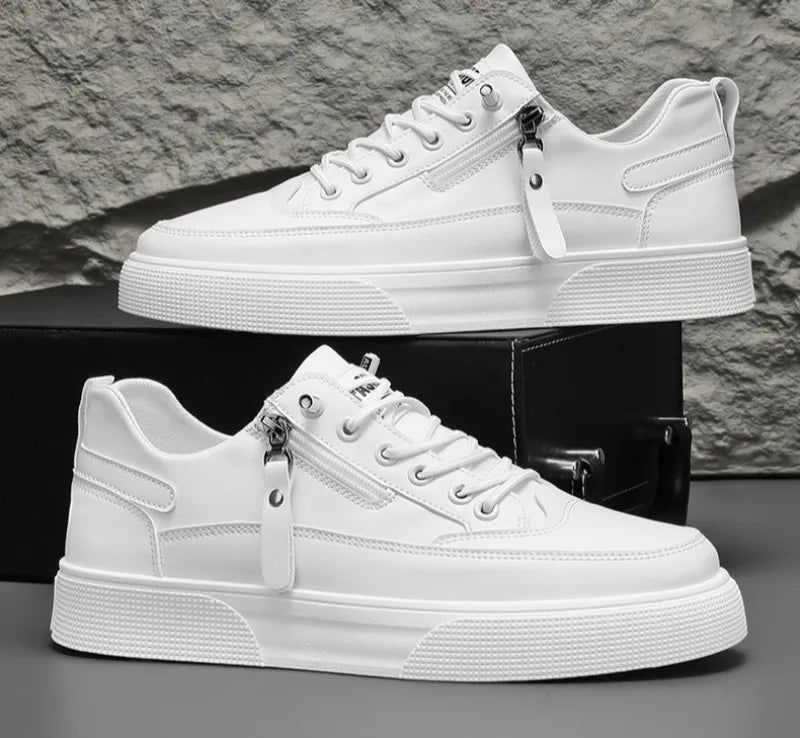 Classic Men Platform Leather Shoes Loafers Designer Trend Brand Man Flat Casual Shoes Fashion Zip Sneakers Shoes Men Mocciasins