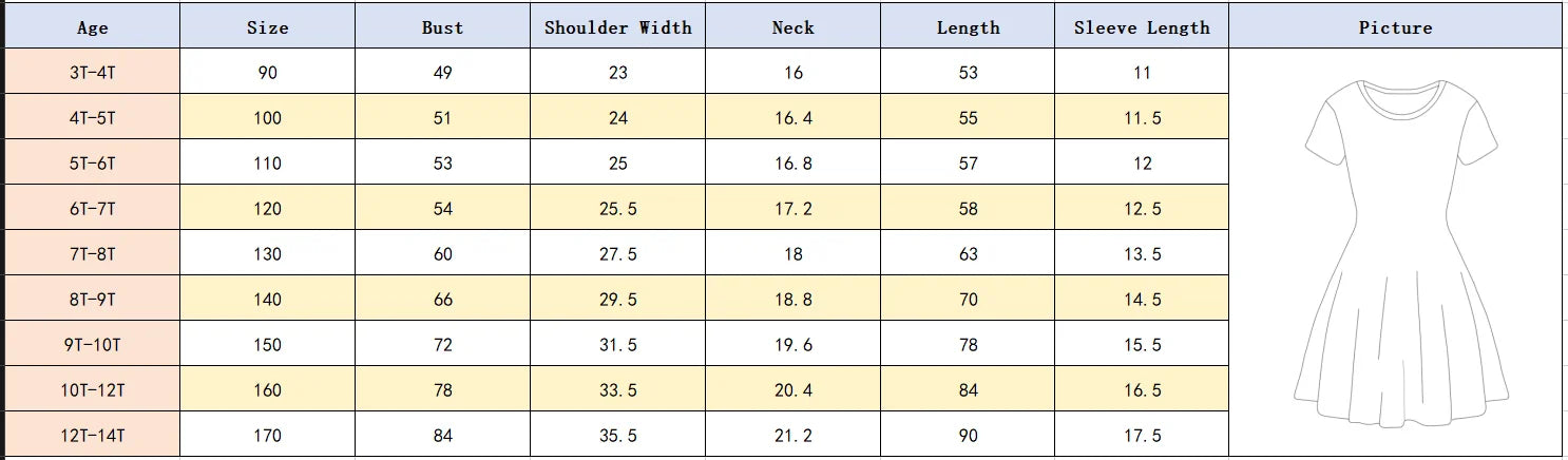 3-14 year old girl butterfly small fresh 3D printed short sleeved dress loose and comfortable party dress