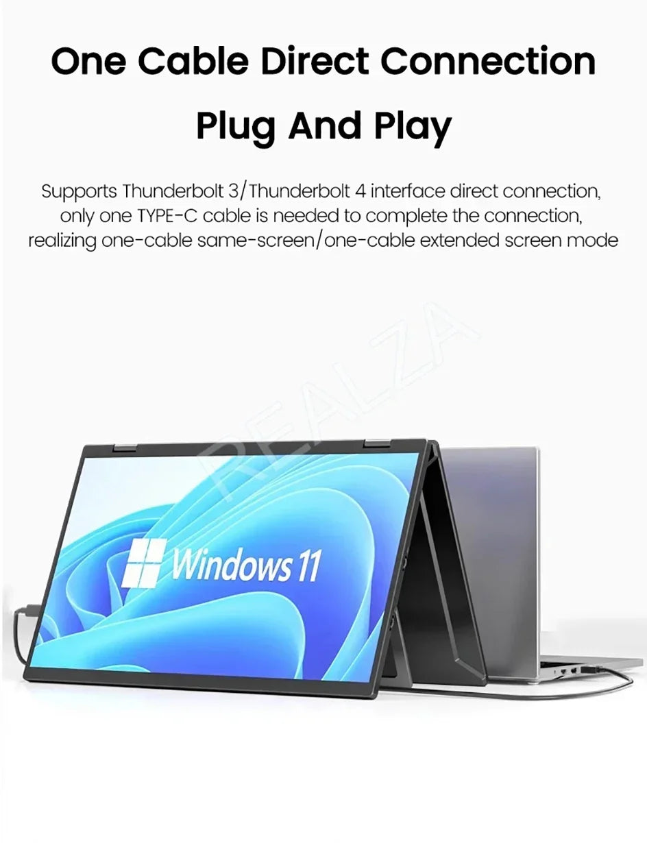 16 Inch 2.5K Dual Screen Portable Monitor 2560*1600P 16:10 100%sRGB With 360° Flip External Screen For PC Laptop Mac Phone PS4/5