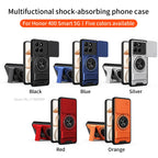 Armor Case For Honor 400 Smart 5G Case Shockproof Slide Lens Protector Phone Cover For Honor 400 Smart Case Fundas With Ring