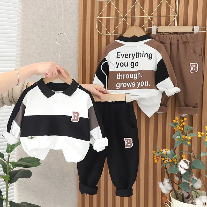 Boys Clothes 2pcs/Sets Children's Letter Top and Pants Suit for 0-5Year old Boys Spring And Autumn Casual Set Fashion Outdoor