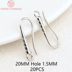 (1941) 20MM 24K Gold Color Plated Carved Earring Hook Jewerly Making Diy Jewelry Findings Accessories
