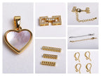 Multi Types 14K/18K Gold Plated Round Bead Frame,Brass Metal Circle Frame Connectors Spacers Beads,DIY Beading Jewelry Making