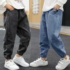 3-12 Years Old Spring Autumn Boys Jeans Fashion Splicing Slim Fit Style Long Denim Pants For Kids Children Trousers
