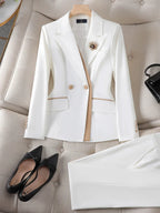 Women's Winter Retro Casual Irregular Suit Jacket Half Skirt Set Commuting Solid Double Breasted Suit Half Skirt Two-piece Set