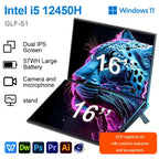GLF-S1 laptop 16+16 inch Big Dual Screen Intel i5-12450H laptop computers camera Windows 11 DDR4 M.2 2280 2TB WIFI dual notebook