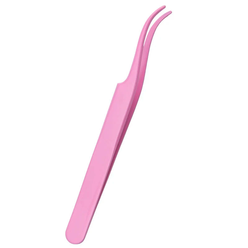 1Pc Lash Tweezers Eyelash Extensions Makeup Tools Stainless Steel Eyebrow Eyelash Tweezers Professional Lash Applicator Tool