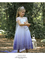 Elsa Dress Kids Girl Formal Princess Long Dress Summer Halloween Party Costumes Children's Frozen 2 Clothes for 3-12 Years Old