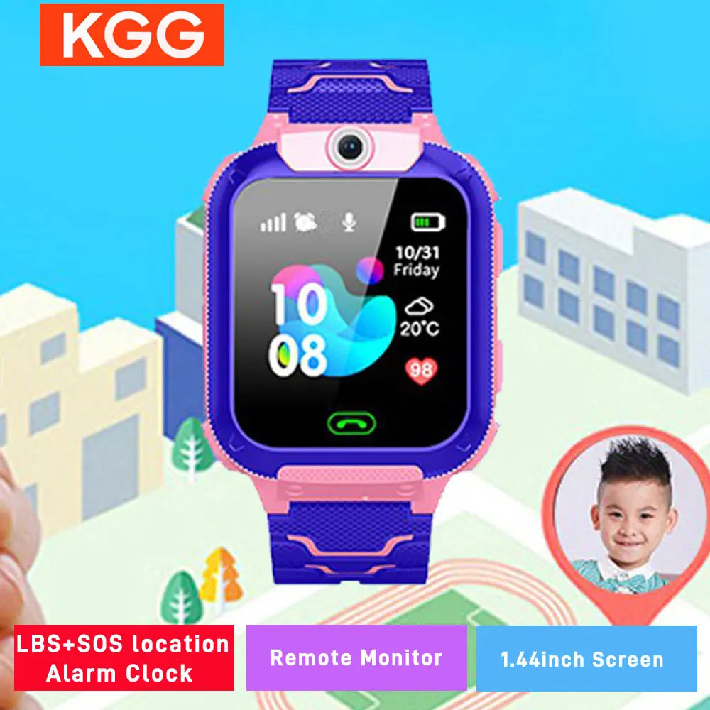 Kids Smart Phone Watch 2G SOS Call Back LBS Location With Math Game 12 Languages Voice Chat Children Waterproof Alarm Clock Toys