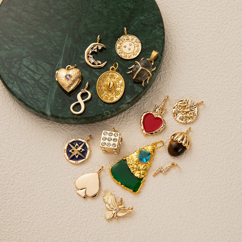 1pc plated 18K gold pendant, various styles, DIY jewelry accessories