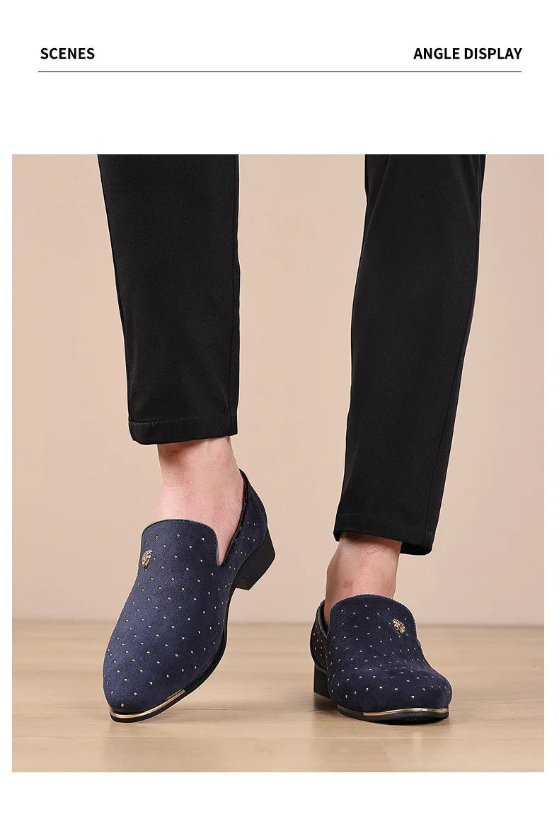 Men Loafers Leather Dress Shoes for Man Slip on Loafers Elegant Shoes Fashion Men's Flats Club Party Shoes Male Zapatos Hombre