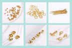 Multi Types 14K/18K Gold Plated Round Bead Frame,Brass Metal Circle Frame Connectors Spacers Beads,DIY Beading Jewelry Making