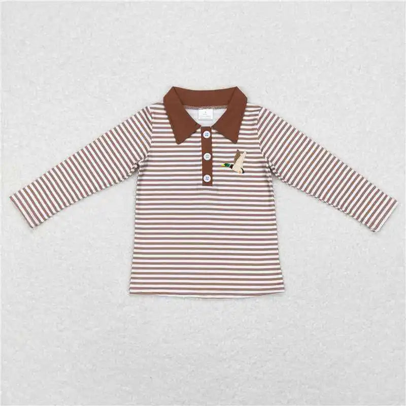 Wholesale Children Long Sleeves Mardi Gras Infant Kids Zipper Tee T-shirts Baby Boy Shirt Toddler Lapel Cotton Pullover Top