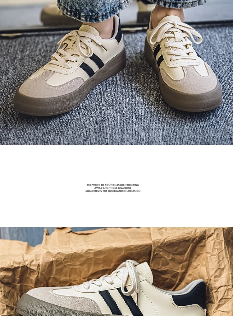 Men's Trendy Popular Leisure Shoes Versatile Soft Leather for Men Sneakers Man Low-top Wear-resistant Sports Walking Footwear
