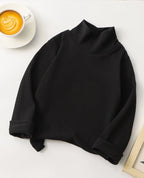 1pcs Children T-Shirt Cute Cartoon Solid Top Baby Korean Clothing Kids Half High Collar Long Sleeve Base Shirt Girls Boys Tshirt