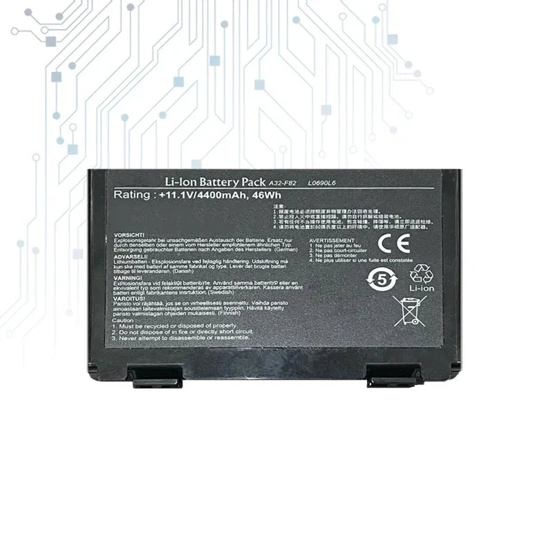 Laptop Battery A32-F82 For Asus F52 F82 K40 K40lJ K40lN K401J-E1 S K40E K50 K50ij K51 K60 K61 K6C11 K70 K70AS K70AS-X2A K7010