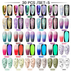 Mtssii 20/40/60Pcs Nail Gel Polish Set Kit Nude Pink Glitter Nail Art UV Gel Manicure Set Vernis Semi Permanent Base Top Coat