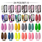 Mtssii 20/40/60Pcs Nail Gel Polish Set Kit Nude Pink Glitter Nail Art UV Gel Manicure Set Vernis Semi Permanent Base Top Coat