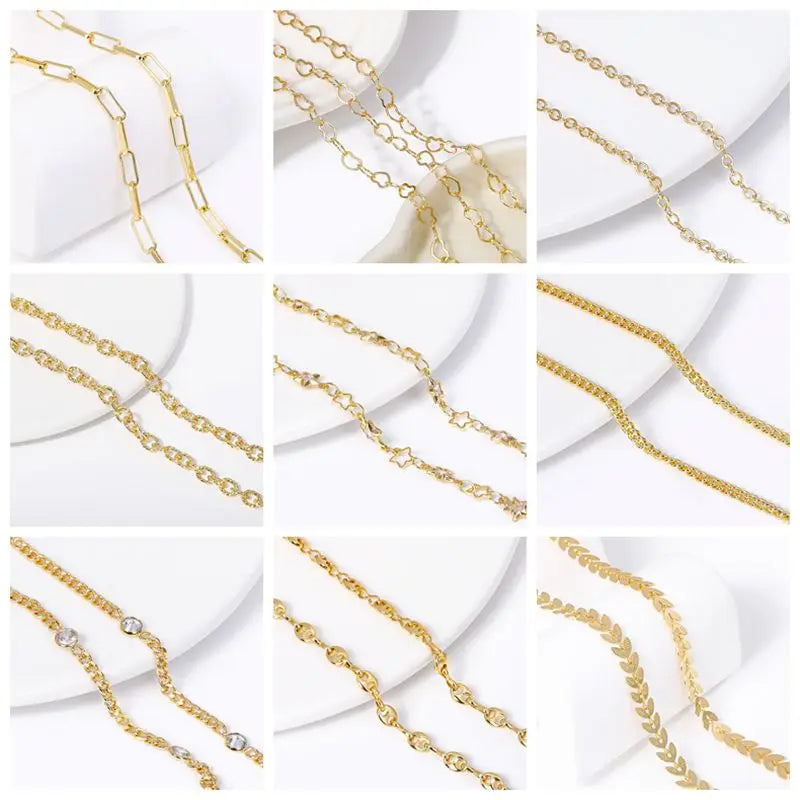 1.5mm/2mm Thin Chains 14K/18K Gold Plated O Chain For Bracelet Necklace Making Accessories DIY Jewelry Making Findings Wholesale