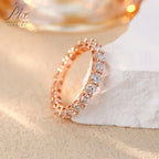 14K 18K Gold Plated Ring S925 Silver Pave Ring White Moissanite Ring Round Brilliant Cut Party Wedding Engagement Jewelry Gift