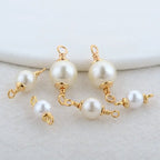 5mm 6mm 8mm 14k Gold Color Plated Brass Pearl Connector High Quality Diy Jewelry Accessories