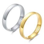 Gold Plated Ring Gold Colour Fashion Women's Simple Couple's Wedding Ring Engagement Jewellery Gift