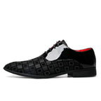 Elegant Red Men's Casual Leather Shoes Pointed-Toe Lace-up Men's Dress Shoes Comfortable Formal Shoes zapatos de vestir hombre