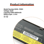 Laptop Battery For Lenovo Thinkpad X270 X260 X240 X250 T450 T470P T450S T440S K2450 W550S P50S 45N1136 45N1738 68+