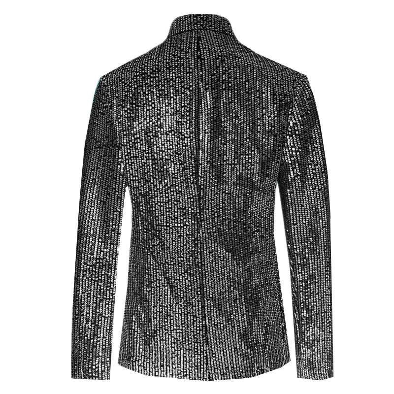 Bright Red Men Luxury Small Sequin Suit Jacket, Black / Green Fashion Male Wedding Dance Party Bar KTV  Blazers Coat.