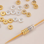 Round Ring Beads 14K Gold Color Plated Pendant Necklace Bracelet Earring Accessories DIY Handmade Jewelry Components 20pcs