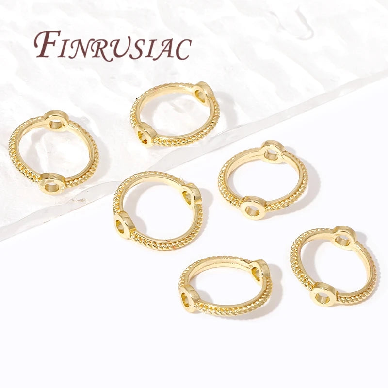 Multi Types 14K/18K Gold Plated Round Bead Frame,Brass Metal Circle Frame Connectors Spacers Beads,DIY Beading Jewelry Making