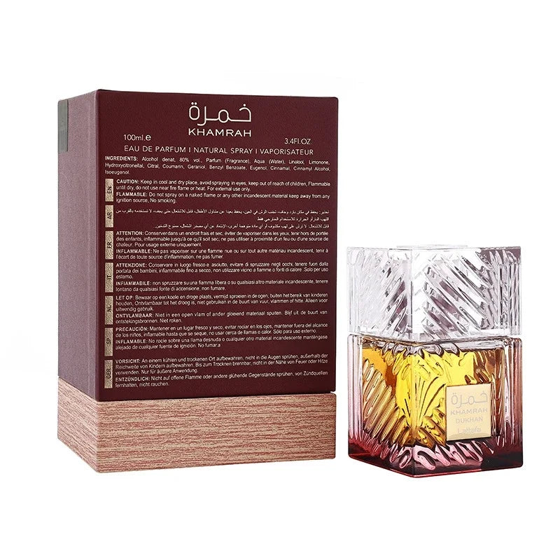 100ml  Arab Perfumes Khamrah Long-lasting Sandalwood and Pine Scent Cologne Men's Luxury Perfume Gift