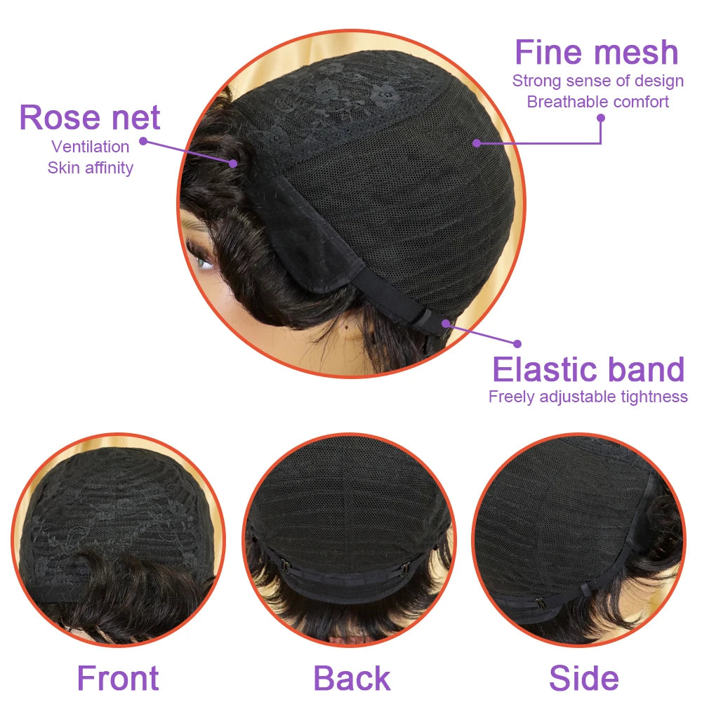 Afro Kinky Curly Wig Human Hair Short Wigs For Woman Human Hair 100% Natural  Brazilian Hair Wigs Full Machine Made