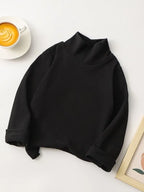 1pcs Children T-Shirt Cute Cartoon Solid Top Baby Korean Clothing Kids Half High Collar Long Sleeve Base Shirt Girls Boys Tshirt