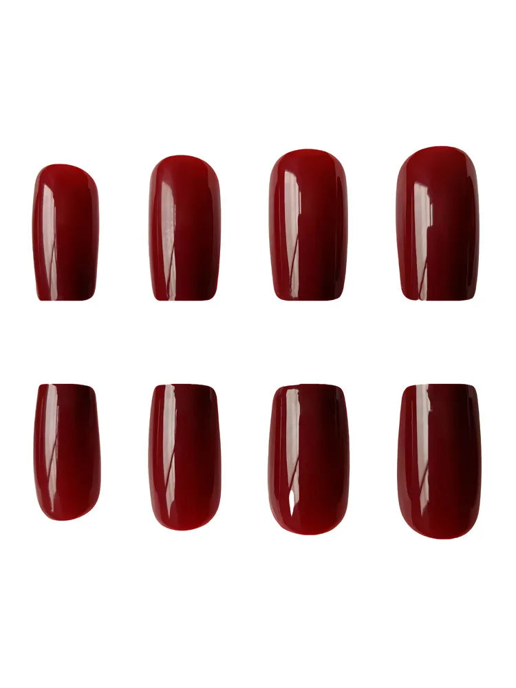 Artificial Press On False Nails Long Acrylic Faux Ongle For Girl Gluing Dark Brown Full Cover Finger Tips Manicure Tool
