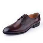 Luxury Mens Leather Shoes Fashions Genuine Leather Elegant Dress Derby Formal Shoe Casual Business Party Leather Shoes Coffee