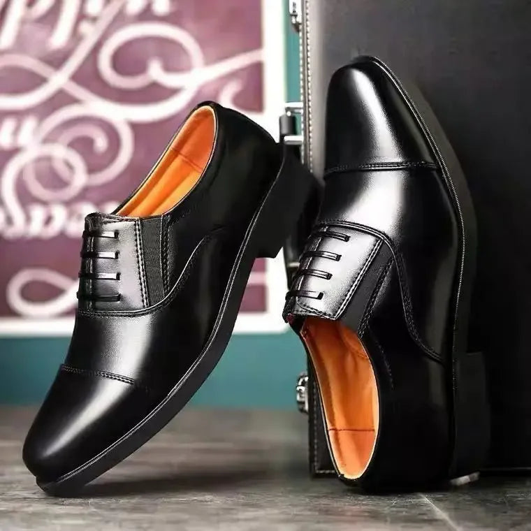 Social Shoe for Men Black Dress Shoes Man Business Spring Autumn Gentleman Elegant and Classic Legitimate Leather Suit Official