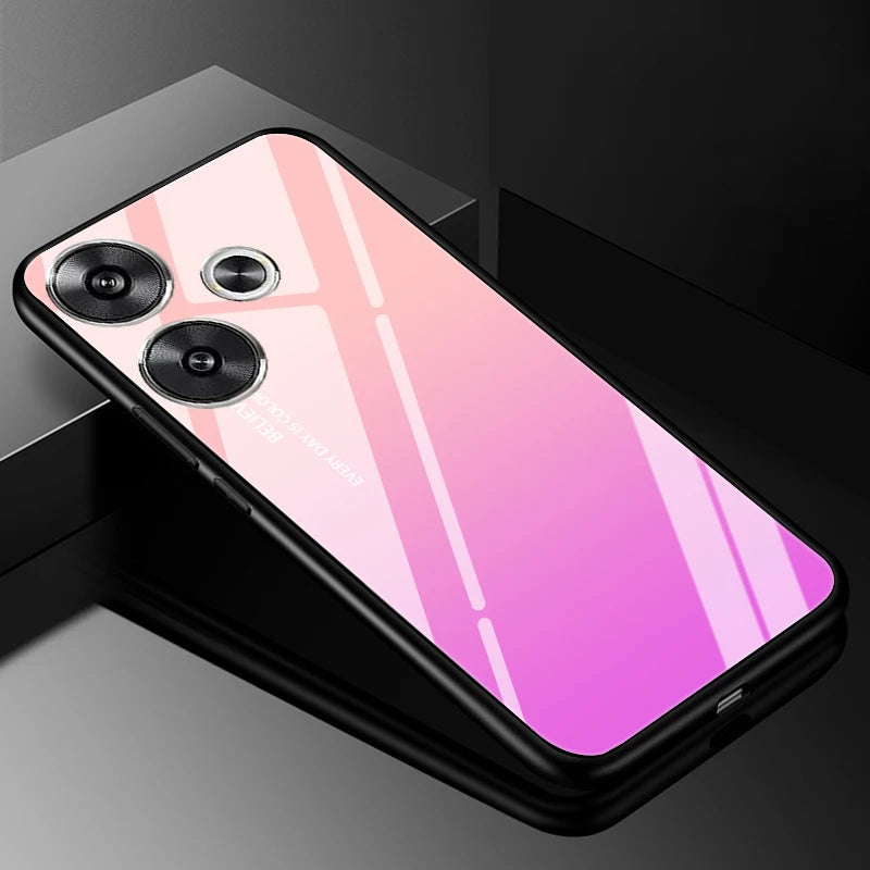For Xiaomi Redmi 13 Case Cover Tempered Glass Cases for Xiaomi POCO M6 4G Redmi13 Redmi 13C 4G 5G Hard Back Bumper POCO C65