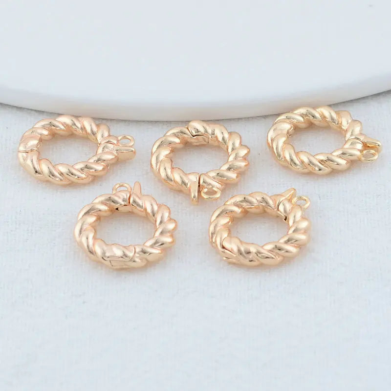 14*17MM 14K Gold Color Plated Round Clasps Necklace Clasps High Quality Jewelry Accessories