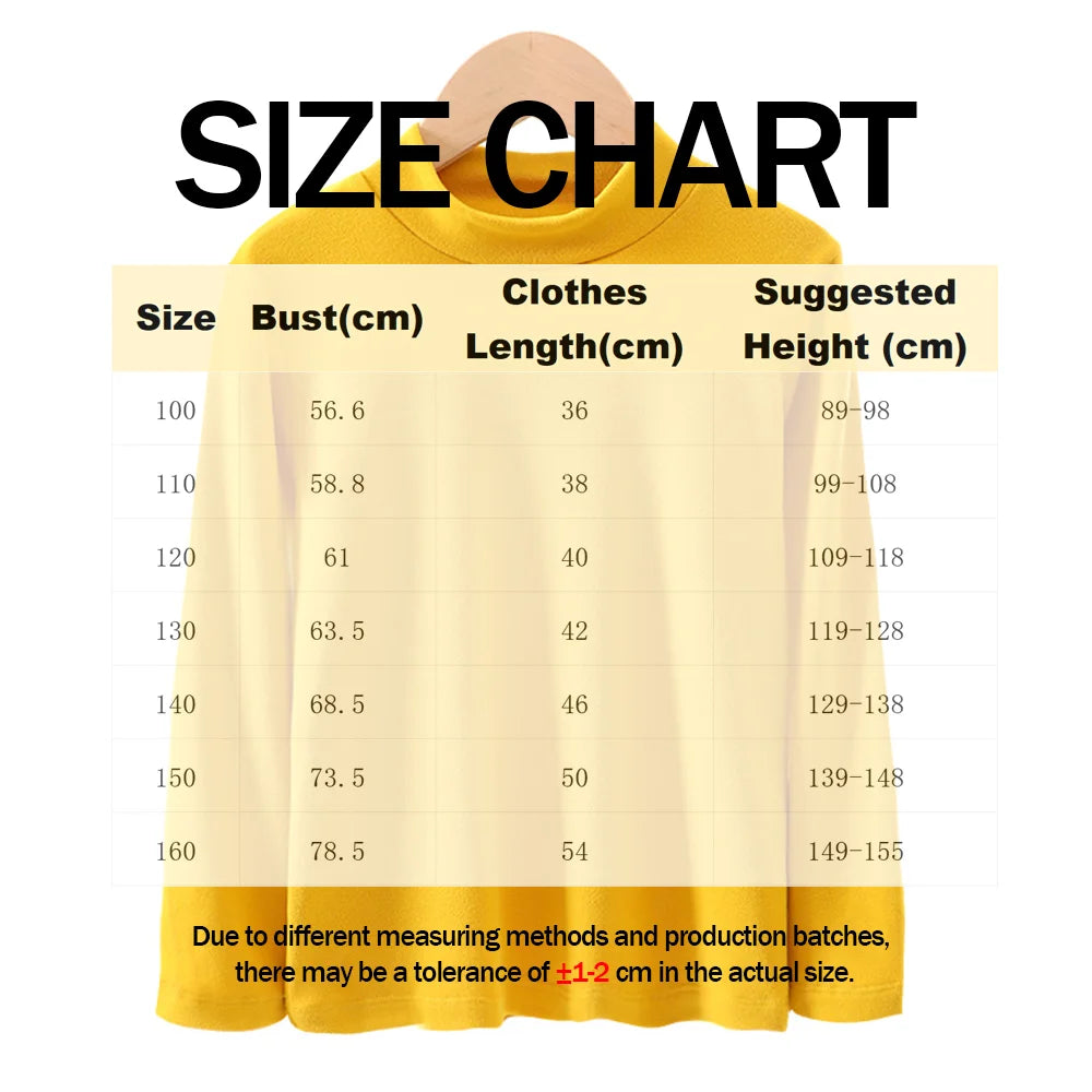 Children Half High Collar German Velvet Base Shirt  Autumn Winter Inner Wear Top Kid's Clothing Warmth Long Sleeves T-shirt