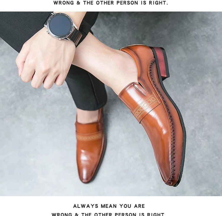 Luxury Dress Shoes Man Classic Leather Shoes Brand Men's Italian Shoes Pointed Toe Business Formal Shoes For Men Oxfords Loafers
