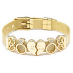 Fashion Stainless Steel For Woman Men Bracelet Mesh Bracelet Set Crystal Heart Anchor Charm Fine Bracelet Bangle Female Lover