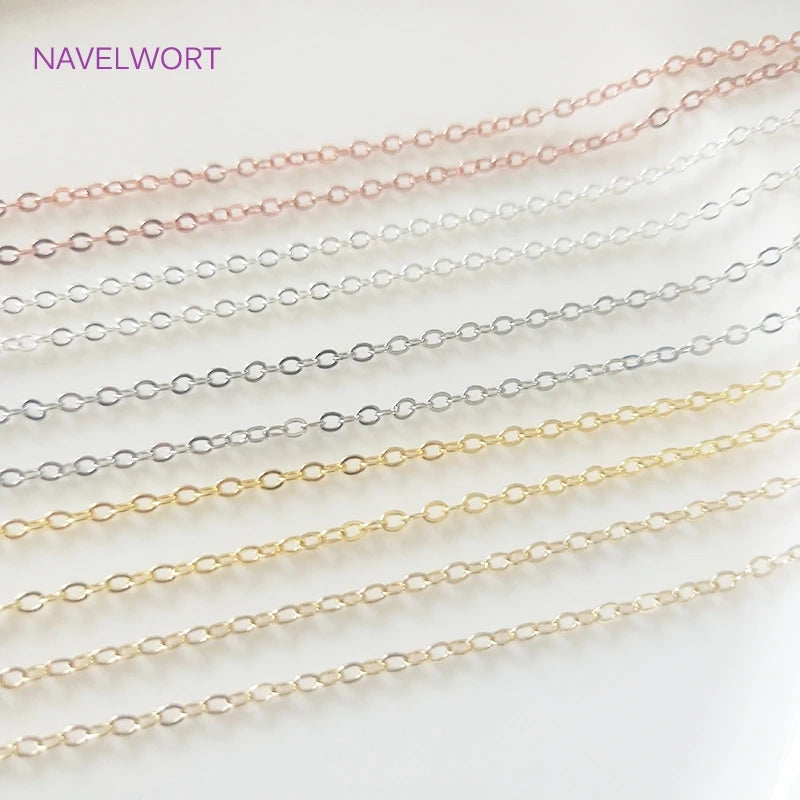 1.5mm/2mm Thin Chains 14K/18K Gold Plated O Chain For Bracelet Necklace Making Accessories DIY Jewelry Making Findings Wholesale
