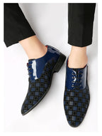 Elegant Red Men's Casual Leather Shoes Pointed-Toe Lace-up Men's Dress Shoes Comfortable Formal Shoes zapatos de vestir hombre