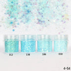 Holographic Glitter set 4 different shines Nail Sequins 10 grams each jar Holographic Cosmetic Festival Chunky Glitters Sequins