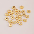 Round Ring Beads 14K Gold Color Plated Pendant Necklace Bracelet Earring Accessories DIY Handmade Jewelry Components 20pcs